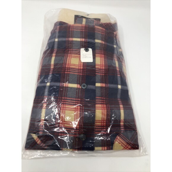 NEW NOS Sir Guy Long Sleeve Plaid Shirt MADE IN USA Rare 14.5 Small Red Blue - Picture 8 of 8